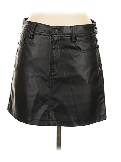 Pre-owned Kensie Faux Leather Skirt In Black
