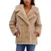 Kensie Faux Shearling Coat In Neutral