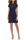 Kensie Faux Suede Shift Dress In Navy In Blue