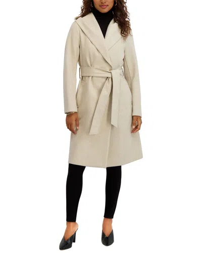 Kensie Faux Wool Coat In Neutral