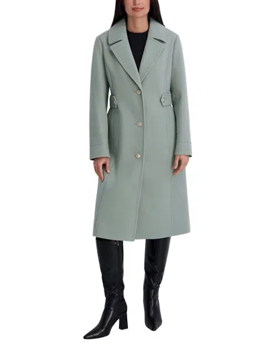 Kensie Faux Wool Tailored Longline Coat In Gray