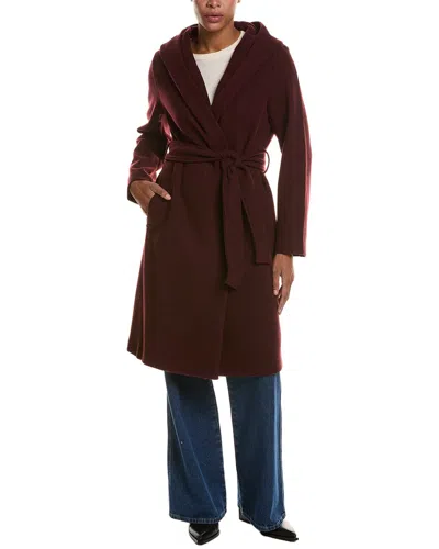 Kensie Faux Wool Wrap Coat In Brown