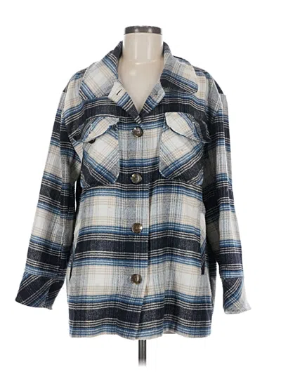 Pre-owned Kensie Fleece Jacket In Blue
