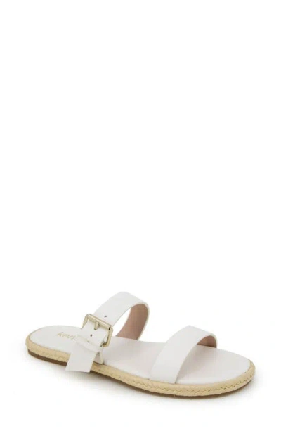Kensie Flora Espadrille Slide Sandal In Off White