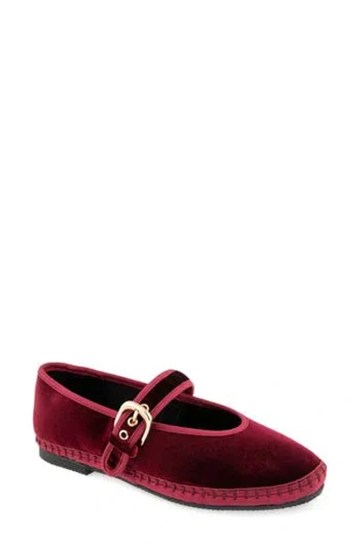 Kensie Florence Mary Jane Flat In Burgundy