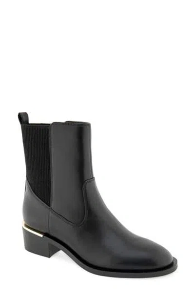 Kensie Franca Faux Leather Chelsea Bootie In Black