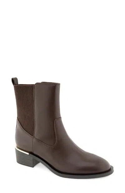 Kensie Franca Faux Leather Chelsea Bootie In Brown