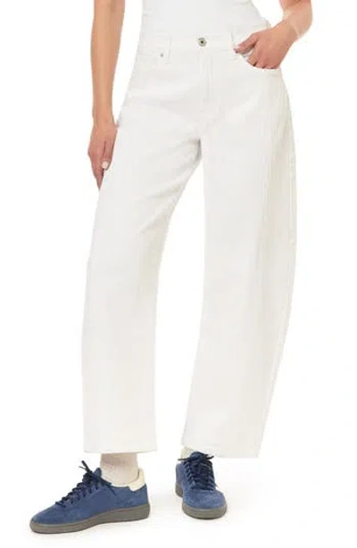 Kensie Front Seam Barrel Jeans In White