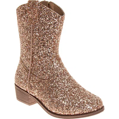 Kensie Girl Kids'  Glittery Western Boots. In Gold