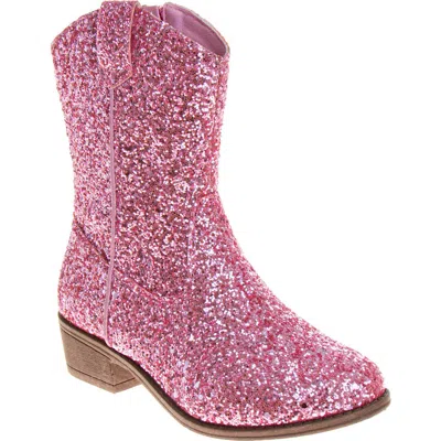 Kensie Girl Kids'  Glittery Western Boots. In Pink