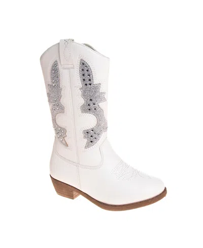 Kensie Girl Little Kids Zip-up Cowgirl Boots In White