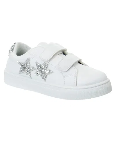 Kensie Girl Kids' Toddler Glittery Casual Sneakers In White,silver