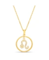 Kensie Gold-tone Dangle Round Initial Pendant Necklace In Leo
