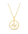 KENSIE GOLD-TONE DANGLE ROUND INITIAL PENDANT NECKLACE