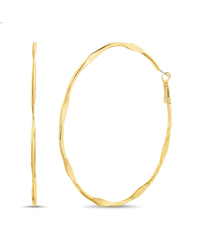 Kensie Gold-tone Forged Section Hoop Earring