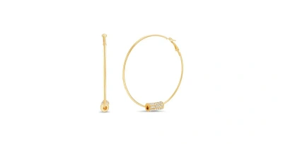 Kensie Gold-tone Hoop Earring With Pave Bar