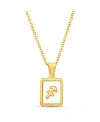 KENSIE GOLD-TONE TAG ZODIAC SIGN PENDANT NECKLACE