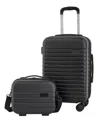 Kensie Graceful Collection 2 Pc. Expandable Rolling Hardside Luggage Set In Black