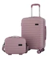 Kensie Graceful Collection 2 Pc. Expandable Rolling Hardside Luggage Set In Discreet Muave
