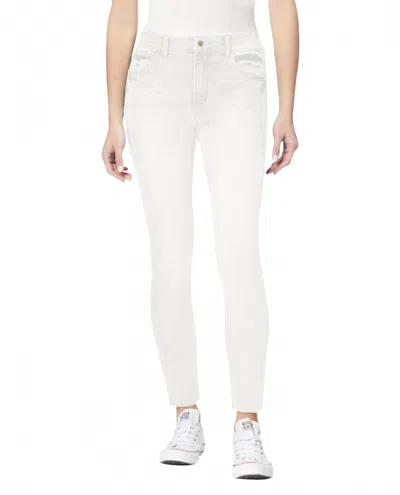 Kensie High Rise Raw Hem Skinny Jean In Ken Off White In Multi