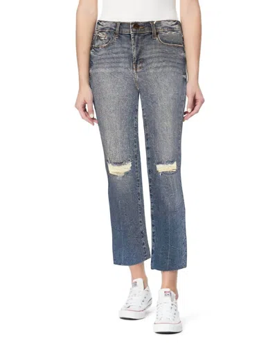 Kensie High Rise Raw Hem Slim Crop Jean In Ken Melbourne In Blue