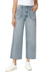 Kensie High Waist Raw Hem Crop Wide Leg Jeans In Lora