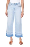 Kensie High Waist Raw Hem Wide Leg Jeans