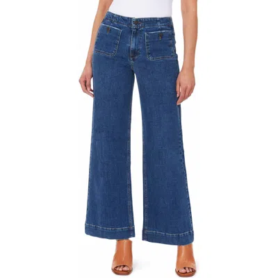 Kensie High Waist Wide Leg Jeans In Blue