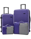 Kensie Hillsboro Expandable Rolling Hardside Collection Set, 4 Piece