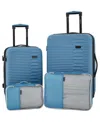 Kensie Hillsboro Expandable Rolling Hardside Collection Set, 4 Piece In Adriatic Blue
