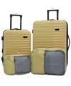 Kensie Hillsboro Expandable Rolling Hardside Collection Set, 4 Piece In Dried Moss
