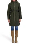 Kensie Hooded Coat In Green