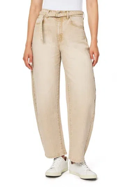 Kensie Jessica High Waist Belted Jeans In Brown