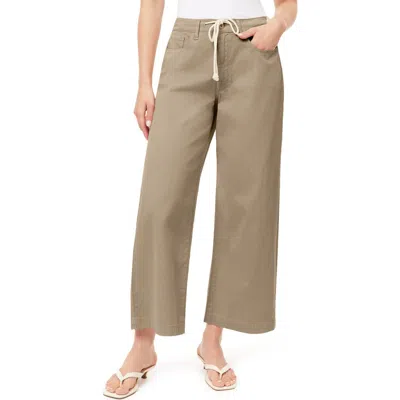 Kensie Kaya Drawstring Wide Leg Denim Pants In Multi