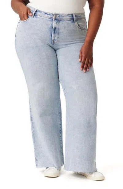 Kensie Kaya High Waist Wide Leg Jeans In Blue