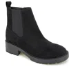 Kensie Womens Kelsey Flat Heel Chelsea Boots In Black