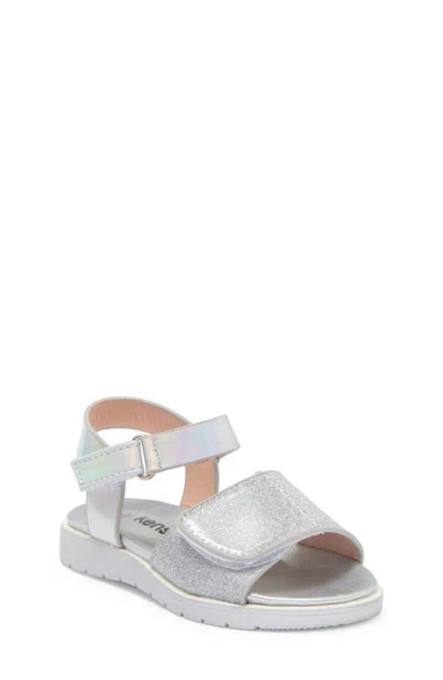 Kensie Kids' Holographic Glitter Sandal In Silver Multi