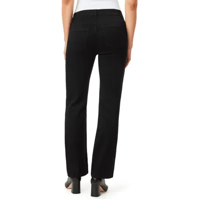 Kensie Liquid High Waist Mini Bootcut Jeans In Black