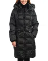 Kensie Long Down Jacket In Black