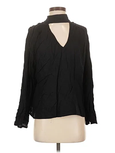 Pre-owned Kensie Long Sleeve Blouse In Black
