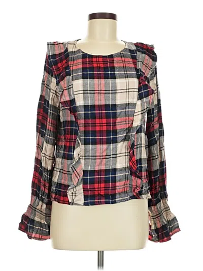 Pre-owned Kensie Long Sleeve Blouse In Red