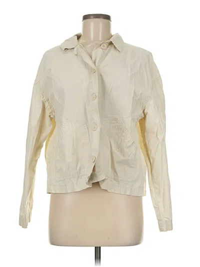 Pre-owned Kensie Long Sleeve Blouse In White
