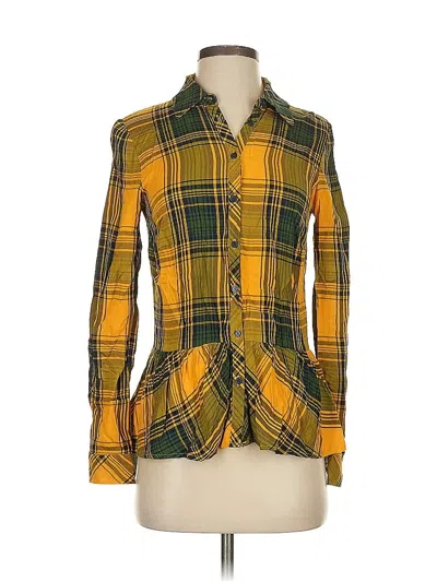 Pre-owned Kensie Long Sleeve Blouse In Yellow