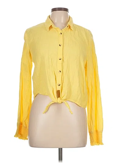 Pre-owned Kensie Long Sleeve Blouse In Yellow
