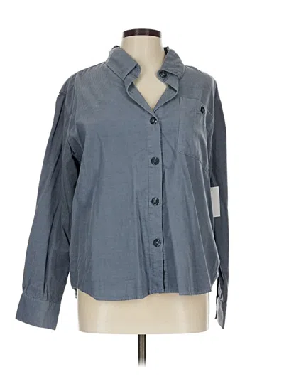 Kensie Long Sleeve Button Down Shirt In Blue