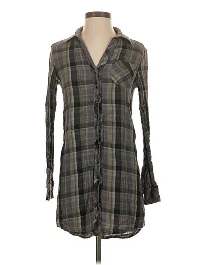 Pre-owned Kensie Long Sleeve Button Down Shirt In Gray