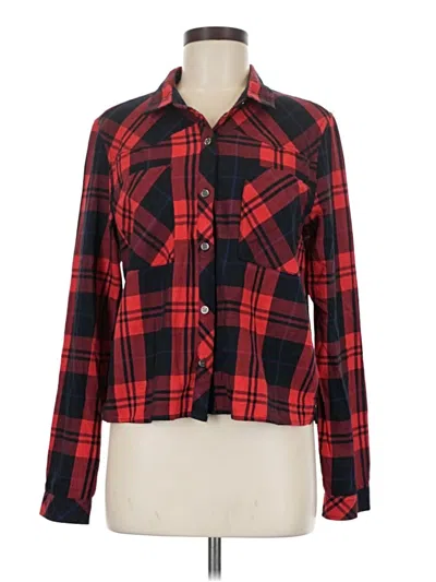 Kensie Long Sleeve Button Down Shirt In Red