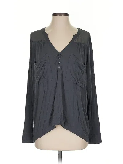Pre-owned Kensie Long Sleeve Henley Shirt In Gray