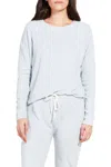Kensie Long Sleeve Pullover Knit Sweater In Light Heather Grey In Grey