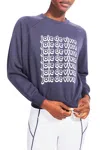 Kensie Long Sleeve Raglan Joie De Vivre Sweatshirt In Nautilus In Multi